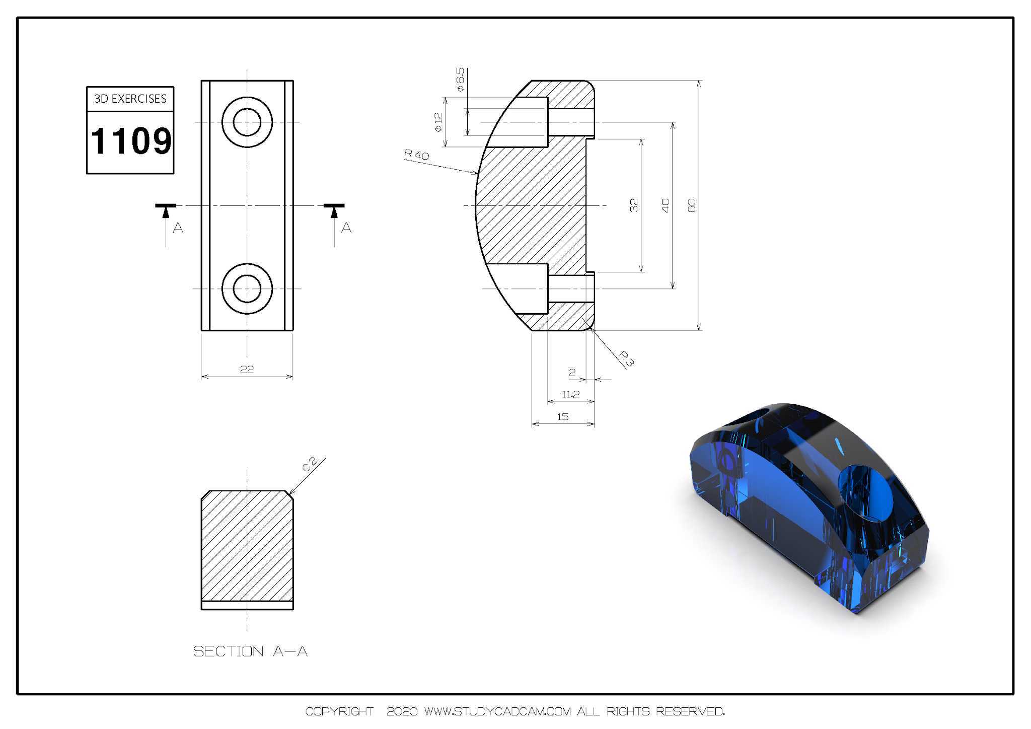 Studycadcam 3D CAD 练习 1109/Autodesk Inventor Pro