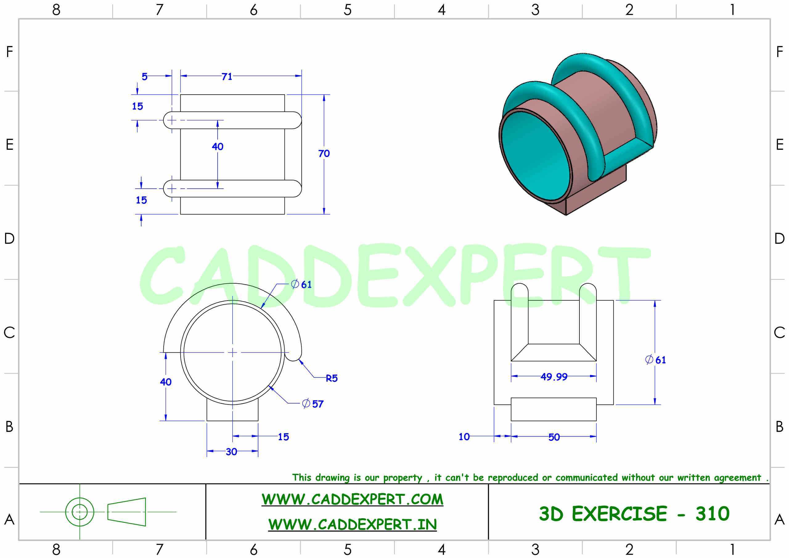 3D CAD 基本练习/310/Autodesk Inventor Pro