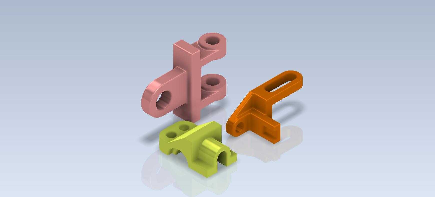 3D CAD基础练习/转向支架,摇杆导轨,T型杆架/Autodesk Inventor Pro