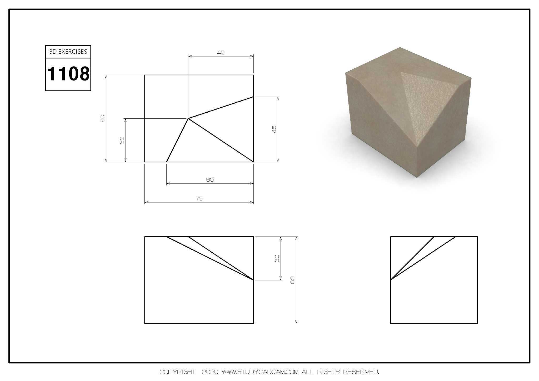 Studycadcam 3D CAD 练习 1108/Autodesk Inventor Pro