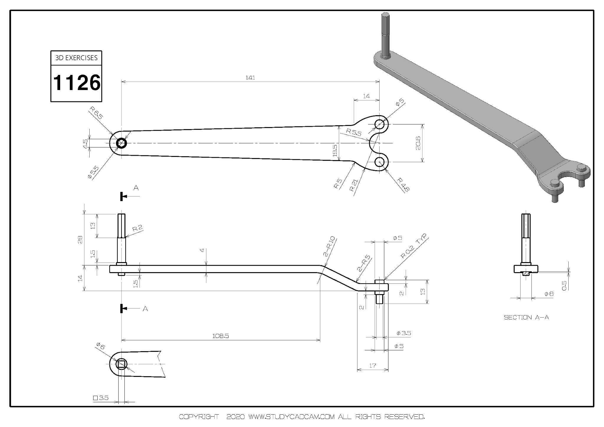 Studycadcam 3D CAD 练习 1126/Autodesk Inventor Pro