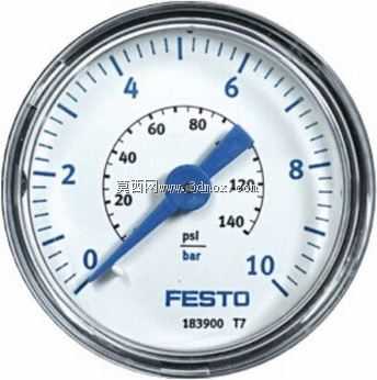 Festo G 1/4 模拟压力表 10bar 后入式 40mm 外径