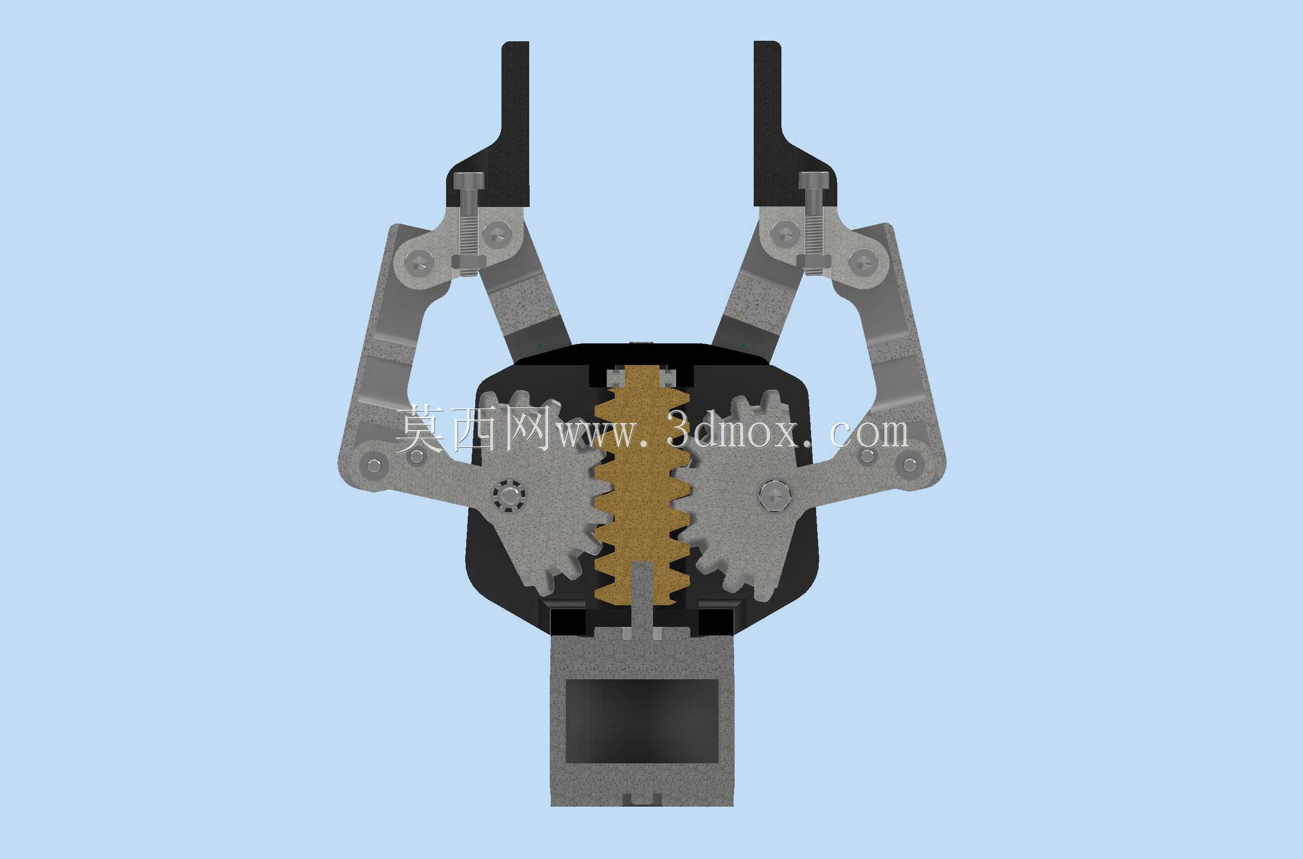 配备 nema 17 电机的双爪夹具。