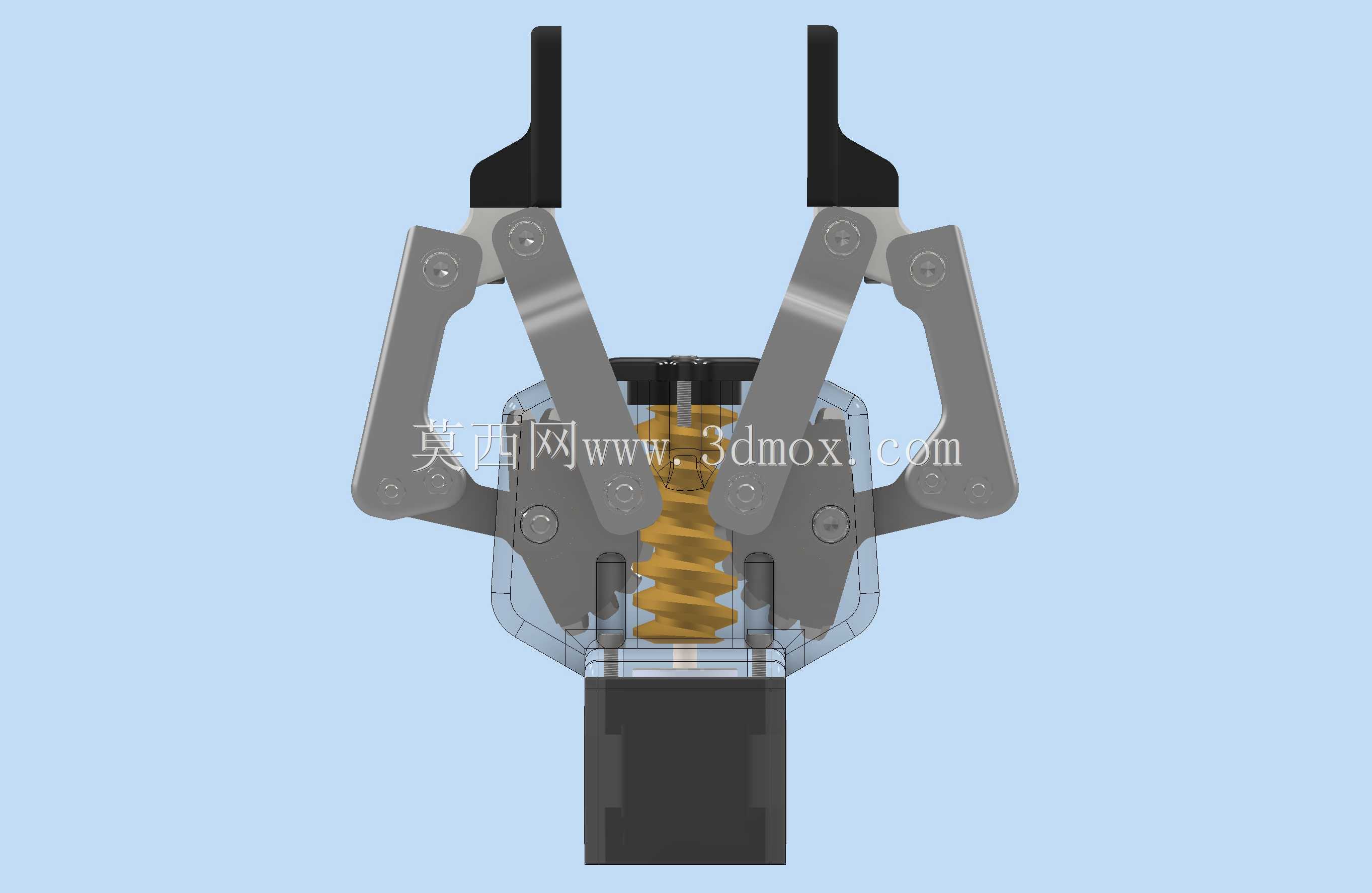 配备 nema 17 电机的双爪夹具。