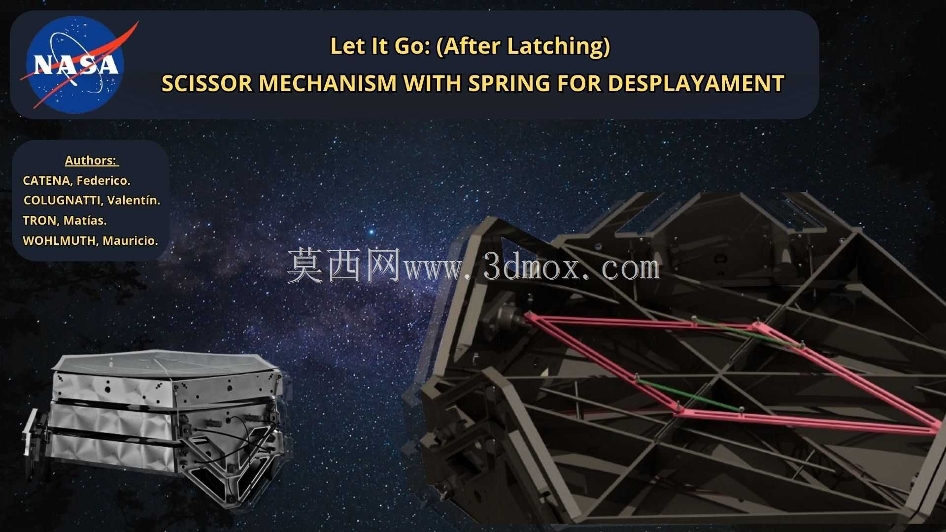 带弹簧的剪刀机构用于部署-NASA