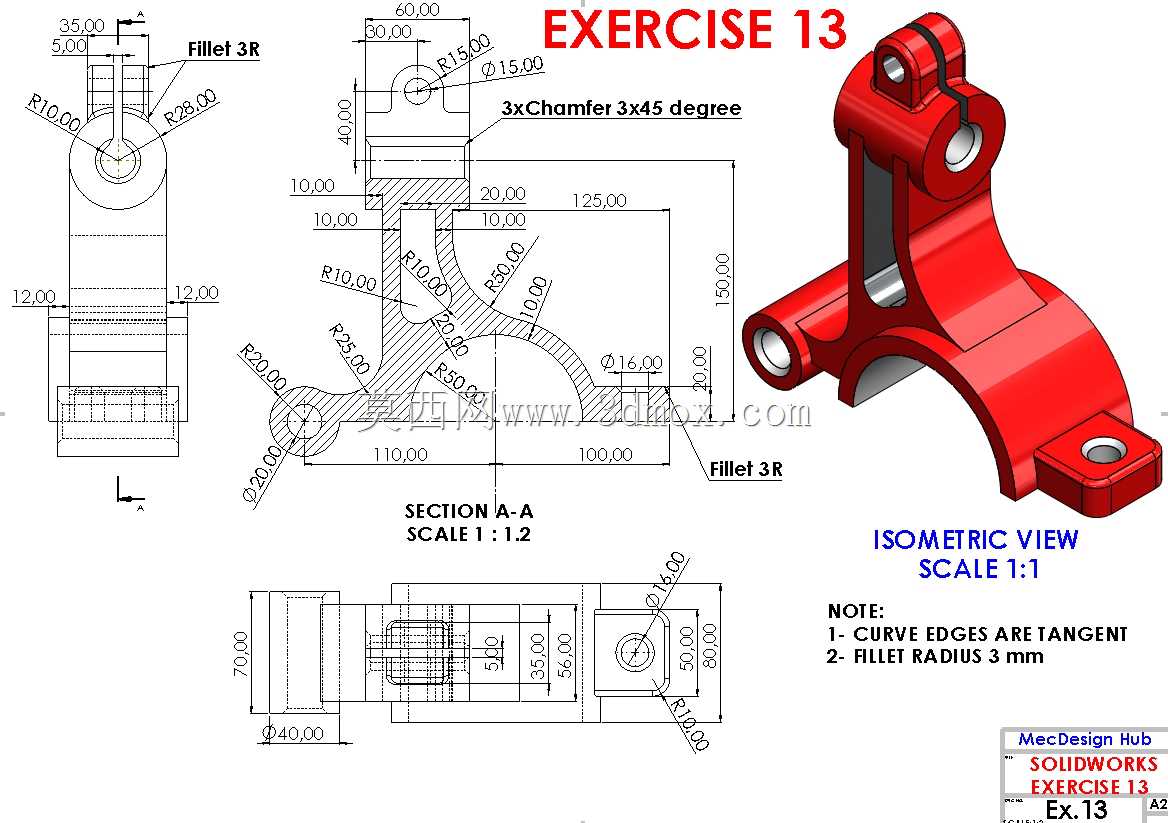 SolidWorks 初学者教程练习 13