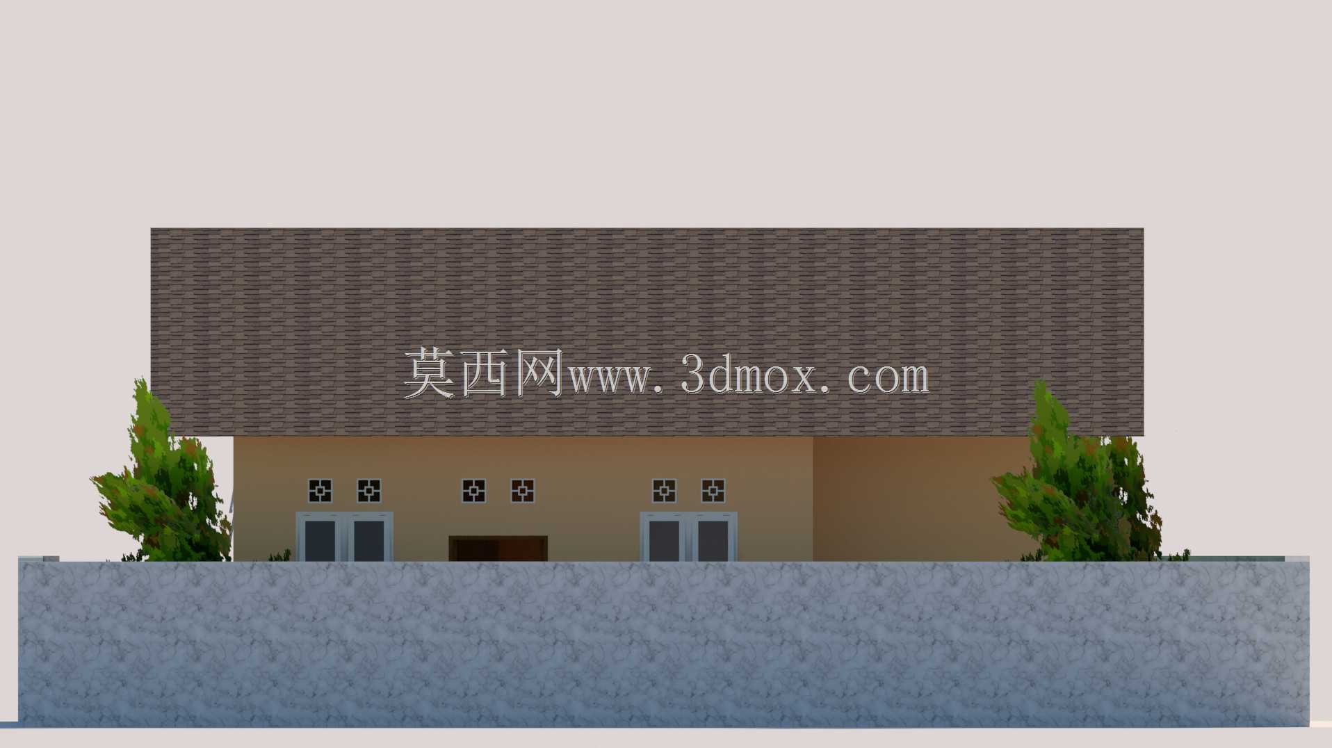 带斜屋顶和露台的现代住宅