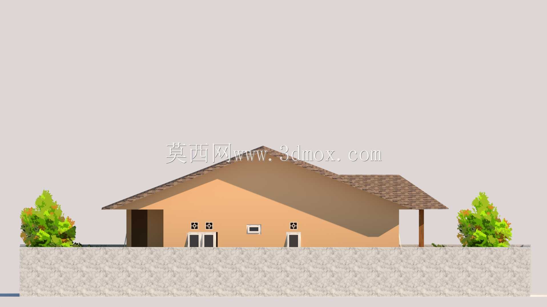 带斜屋顶和露台的现代住宅