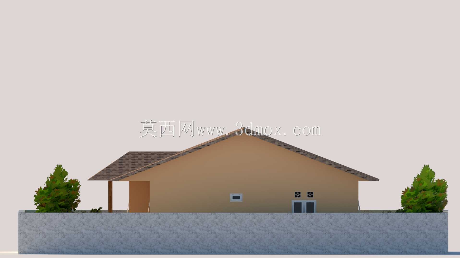带斜屋顶和露台的现代住宅