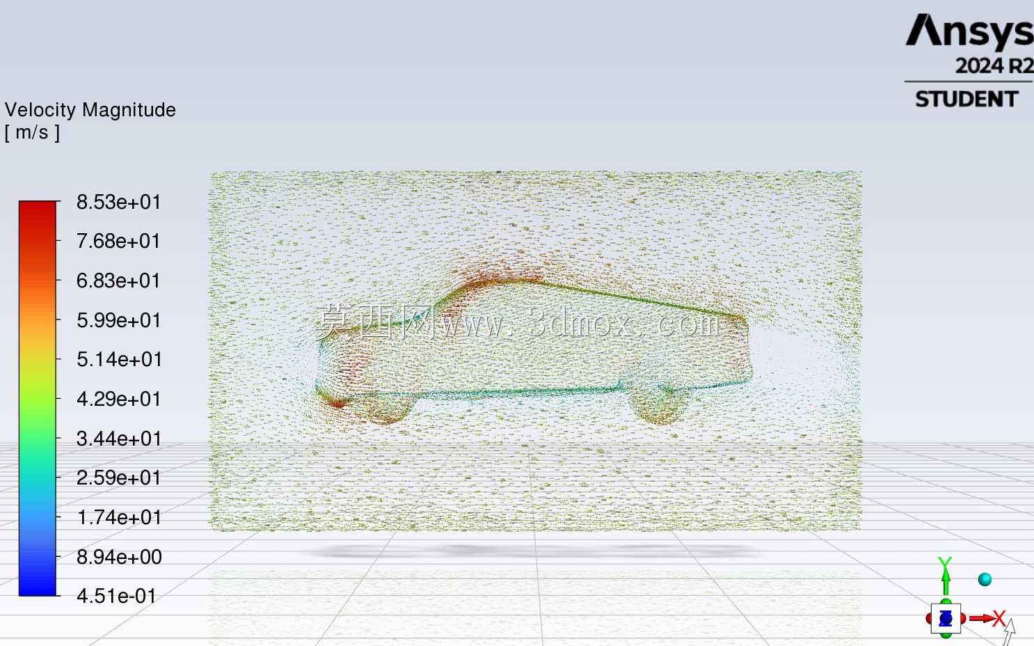 对福特 F-150 封闭式卡车运行 k-omega 湍流模型 CFD 模拟,以评估 k-omega 对阻力系数的影响