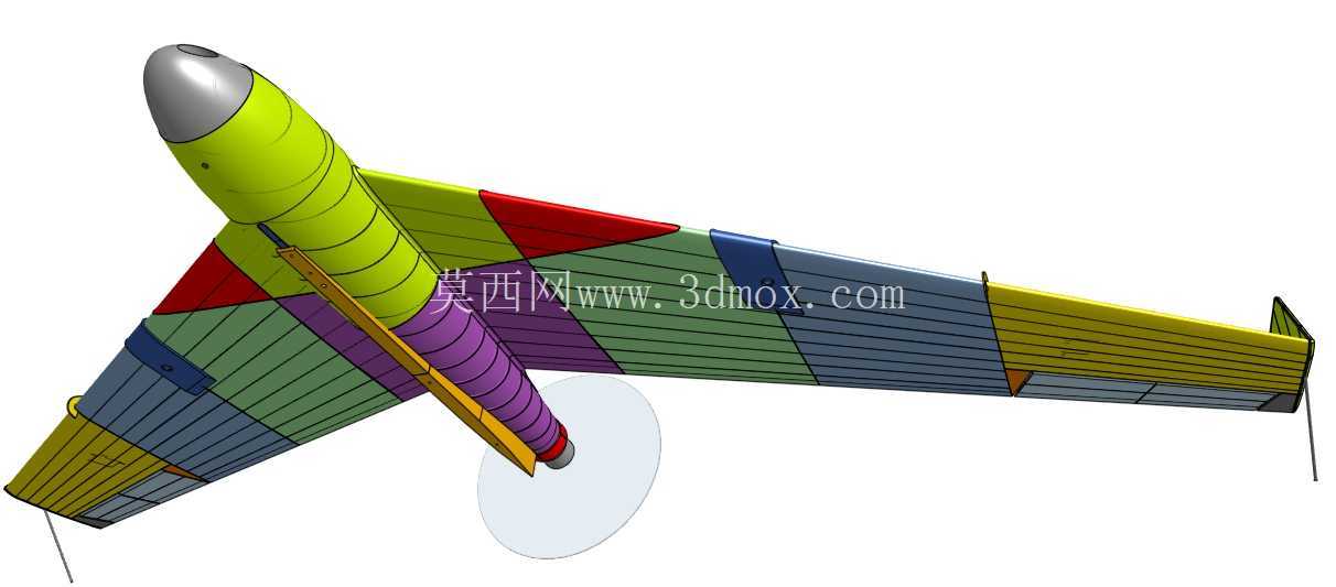 乐的猎鹰3D打印R/C飞行翼,48英寸W.s.10-12-24