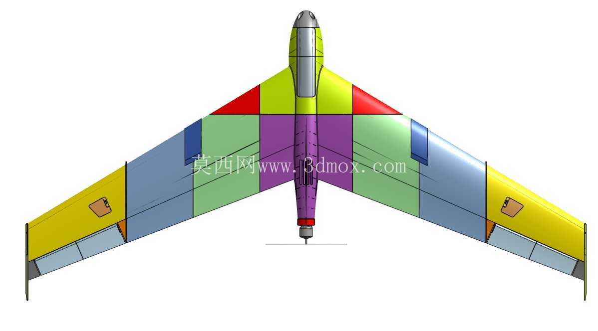 乐的猎鹰3D打印R/C飞行翼,48英寸W.s.10-12-24