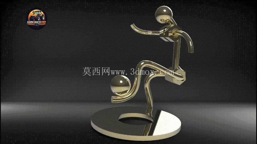 金属足球运动员形象设计