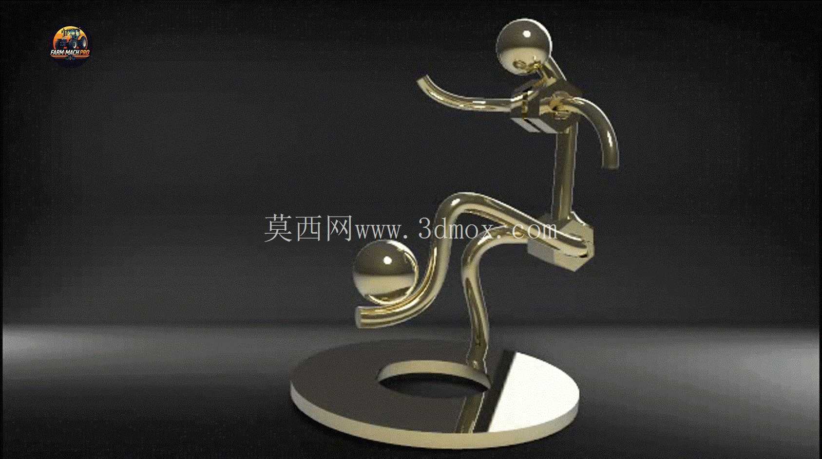 金属足球运动员形象设计