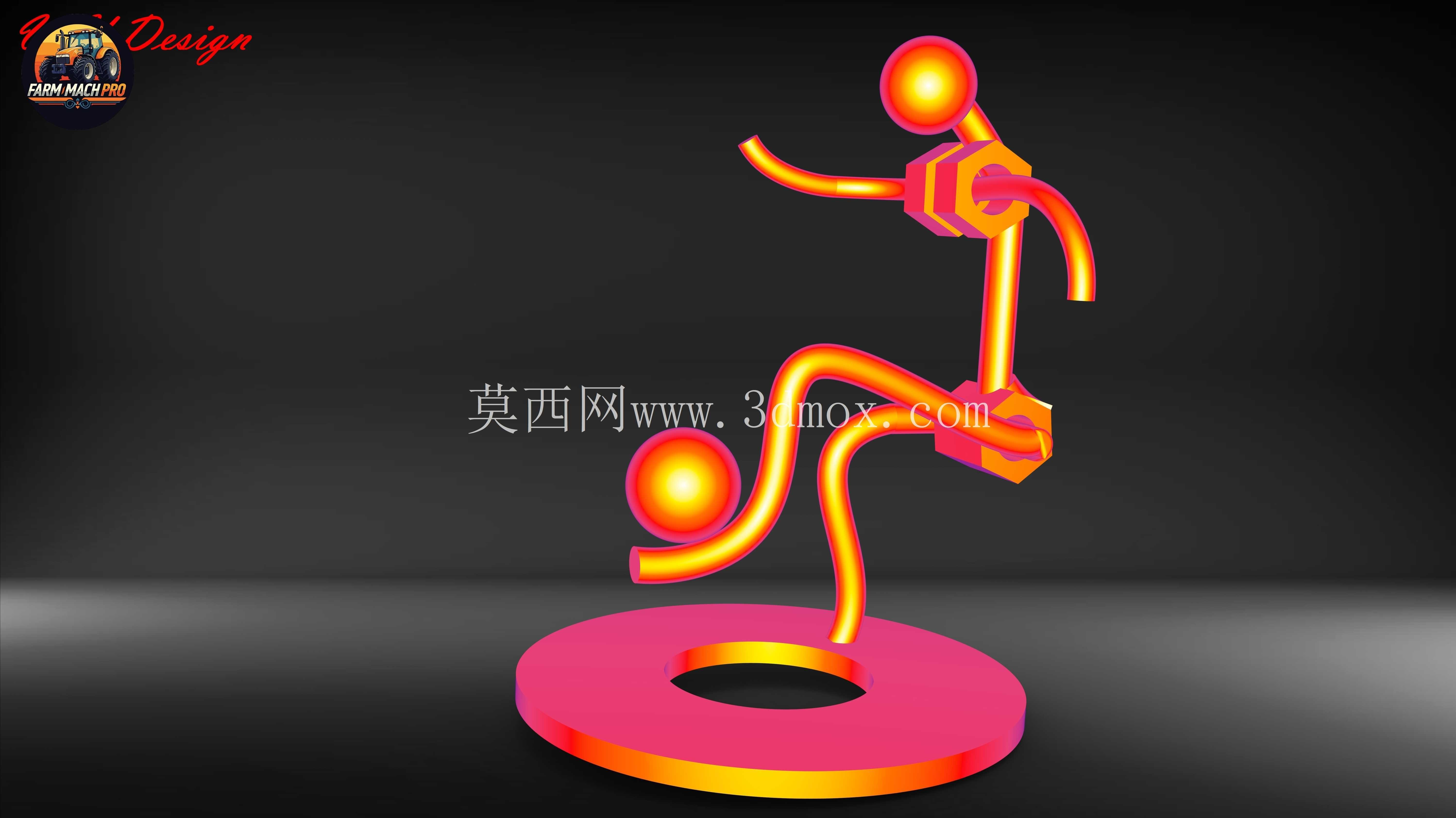 金属足球运动员形象设计
