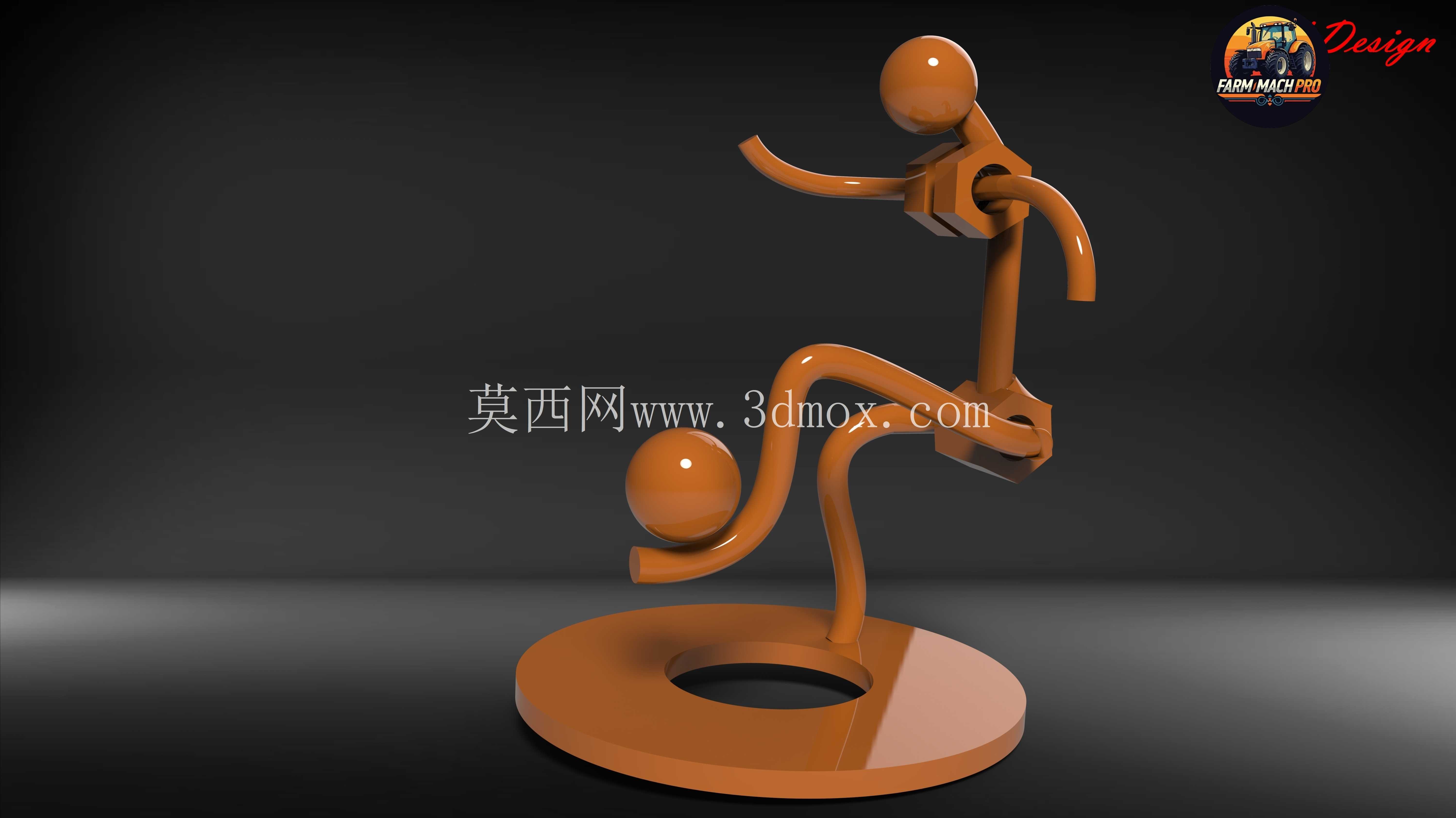金属足球运动员形象设计