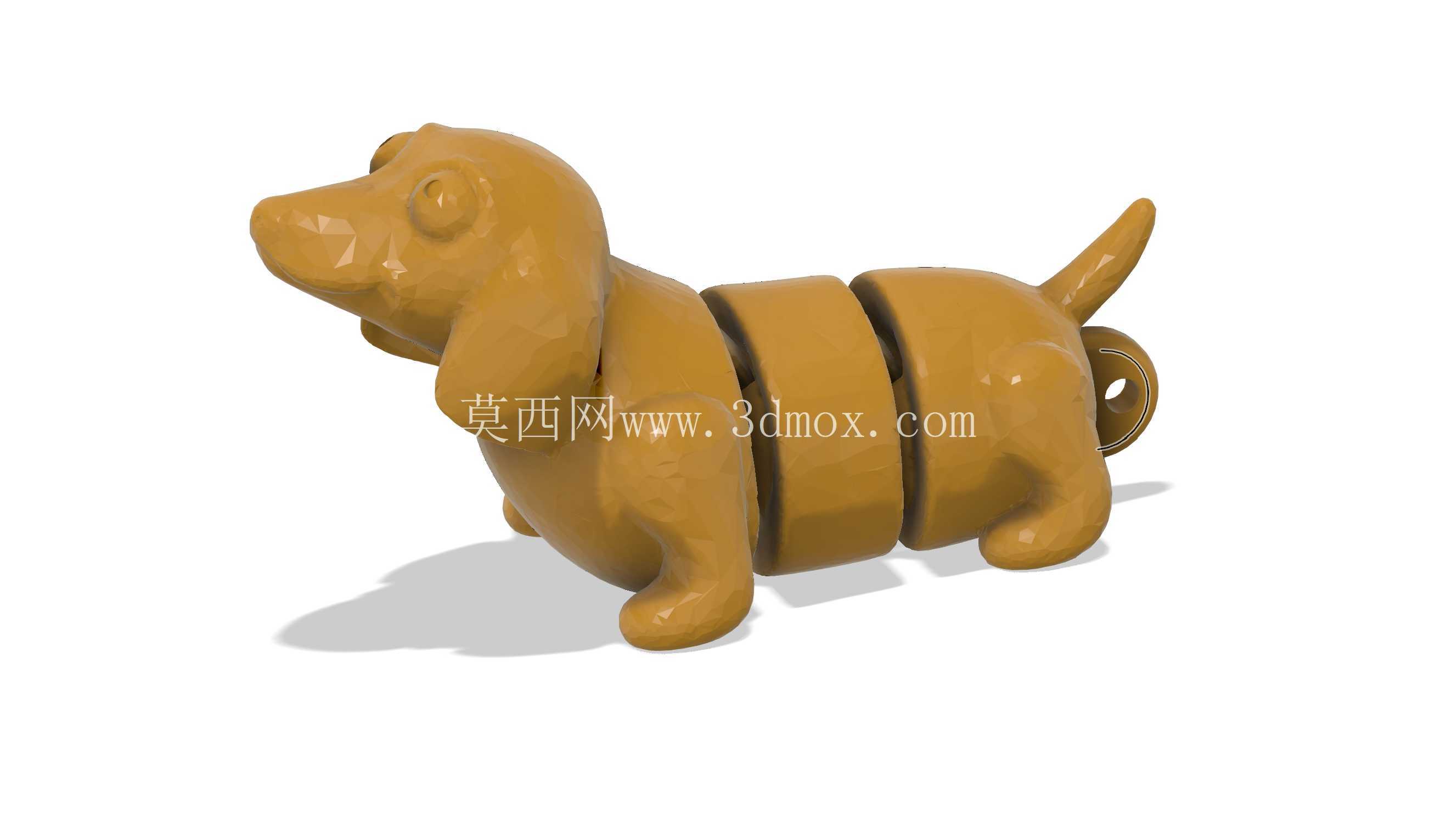 腊肠犬和猫的钥匙链铰接。
