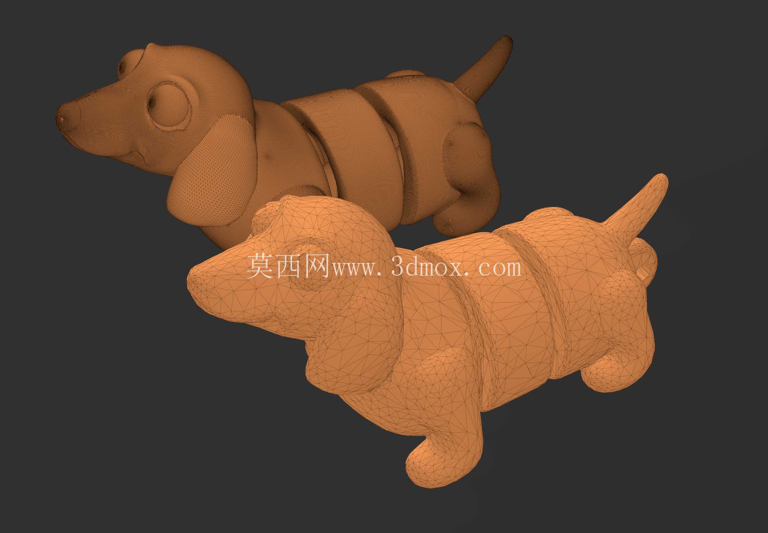 腊肠犬和猫的钥匙链铰接。