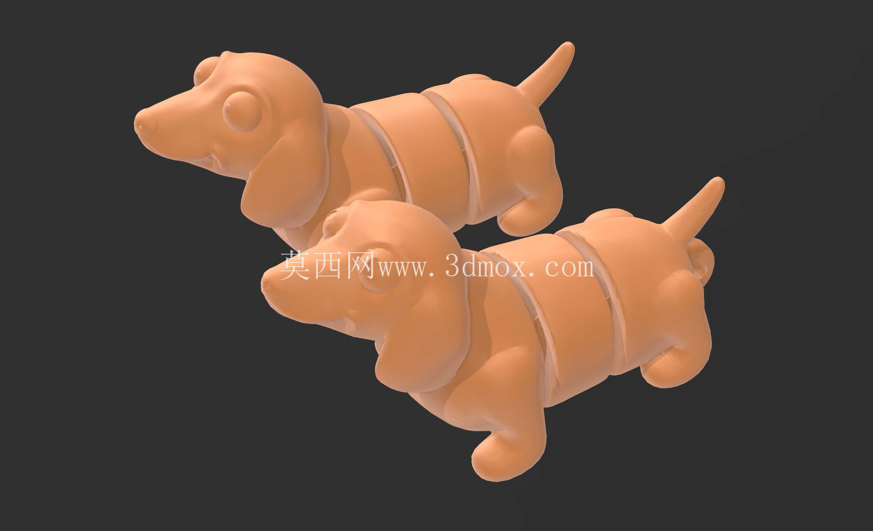 腊肠犬和猫的钥匙链铰接。