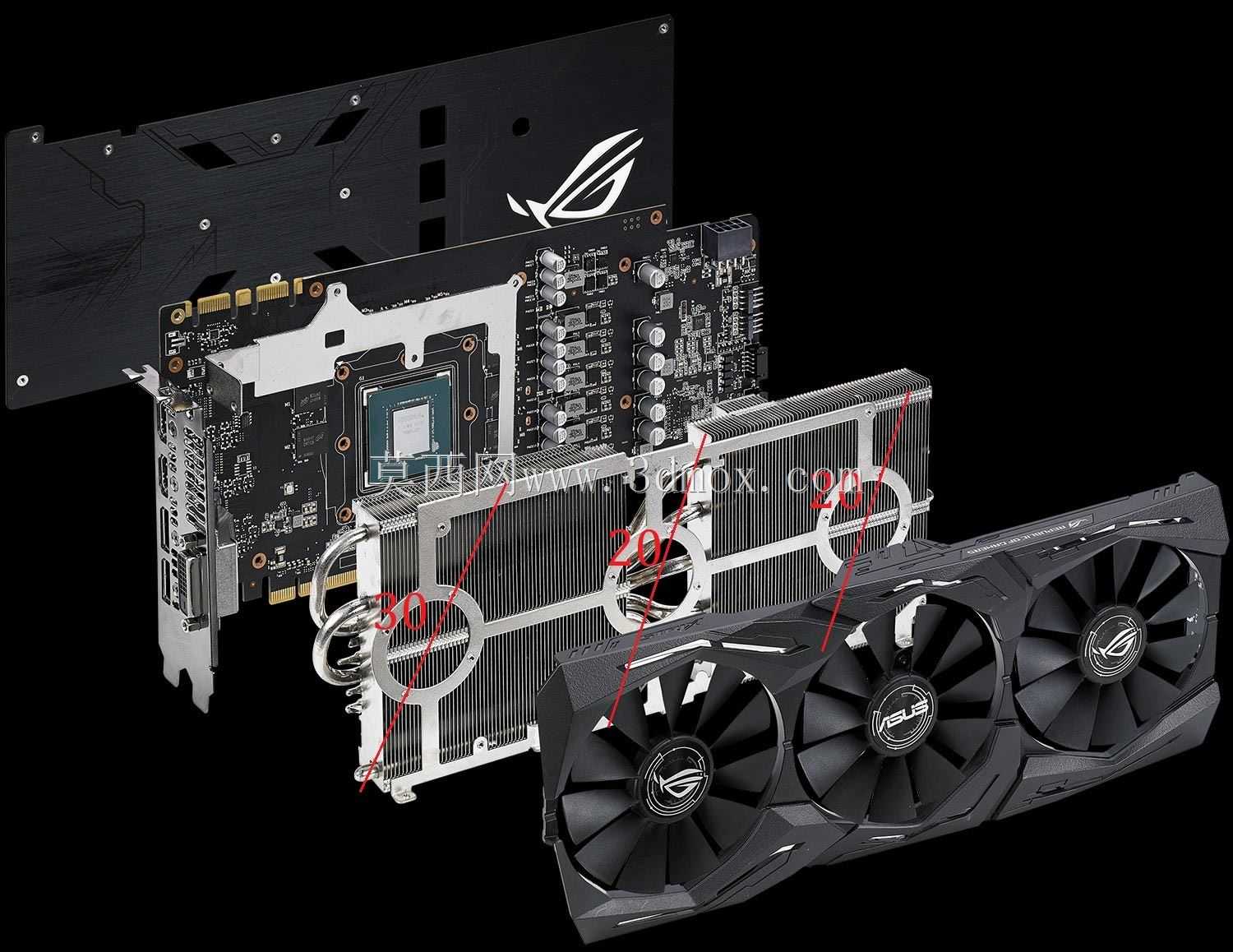 华硕strix GTX 10系列92mm风扇适配器