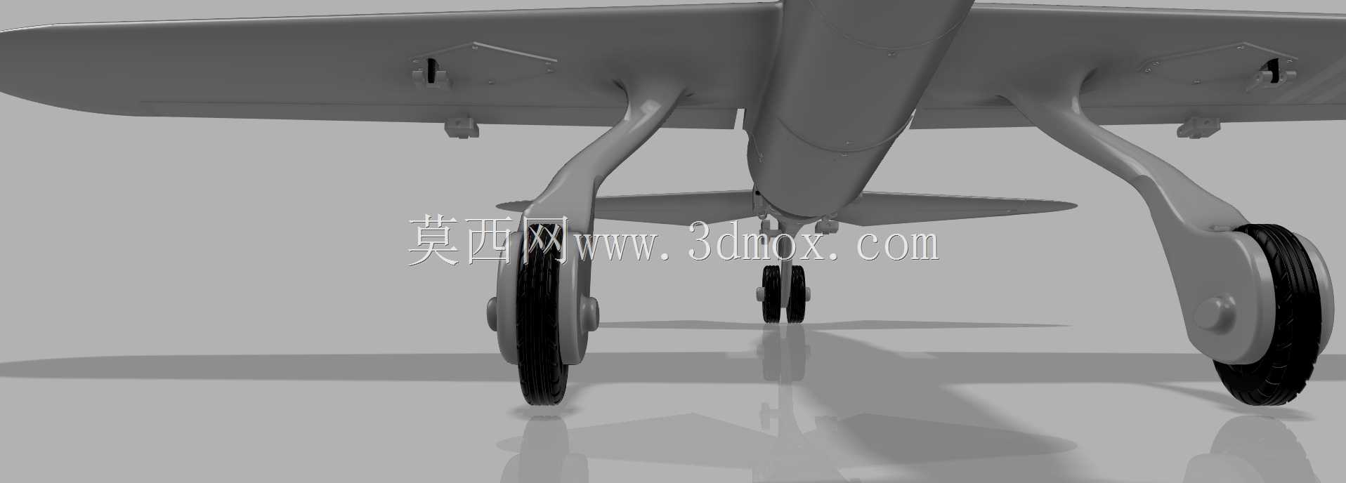 带有圆形翼尖和起落架的3d可打印RC飞机