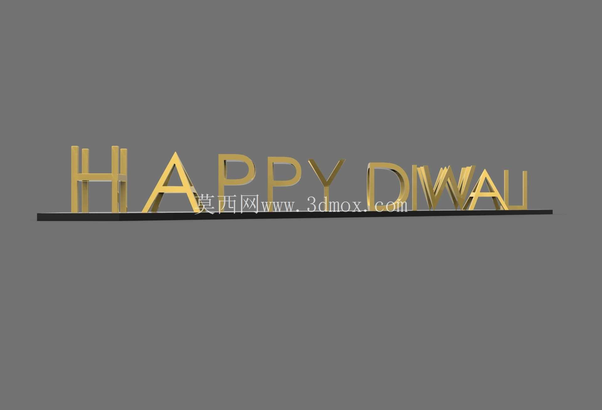 在solidworks中创建3D幻觉HAPPY DIWALI设计-MD RASHID