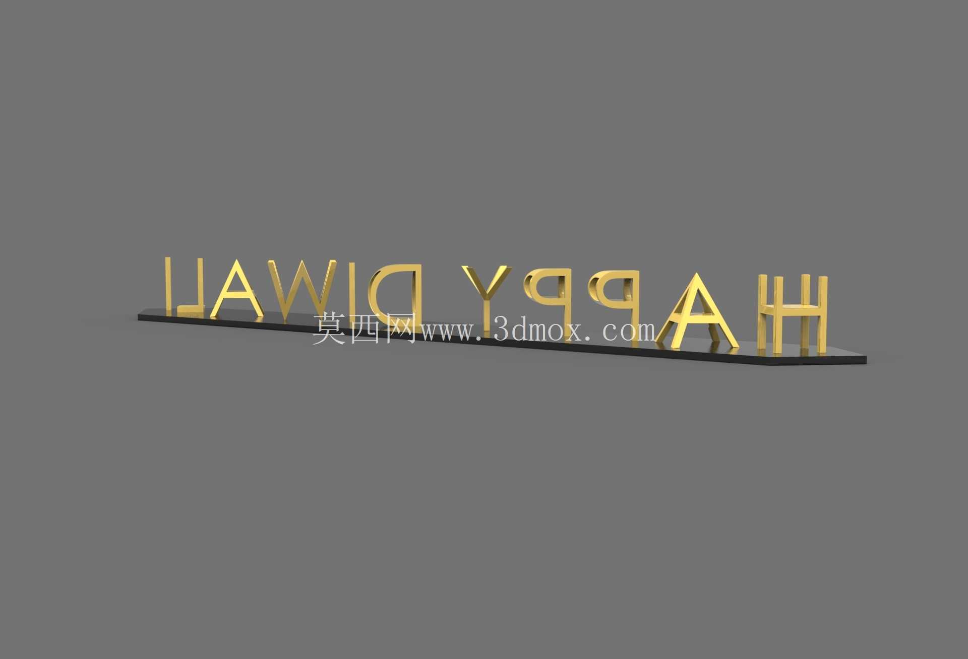 在solidworks中创建3D幻觉HAPPY DIWALI设计-MD RASHID