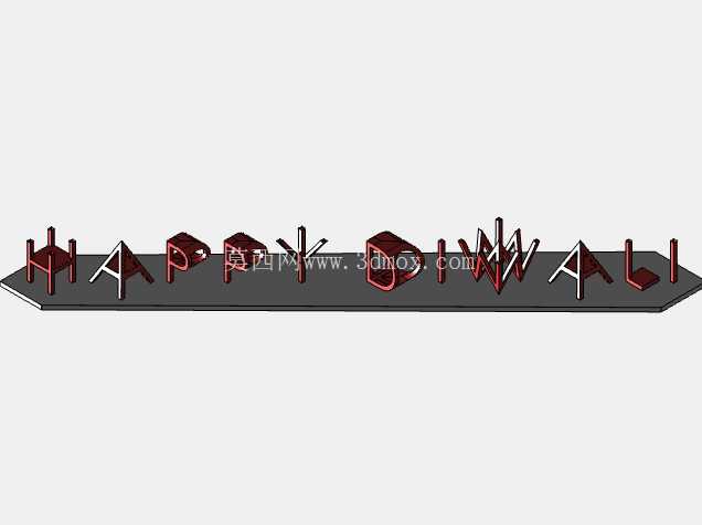 在solidworks中创建3D幻觉HAPPY DIWALI设计-MD RASHID