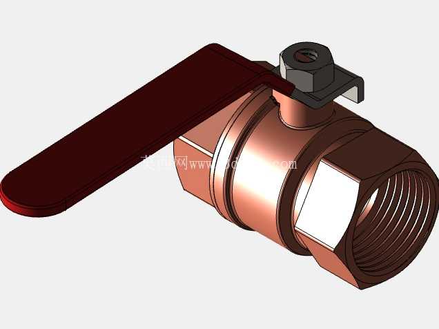高精度25.4mm球阀SolidWorks模型
