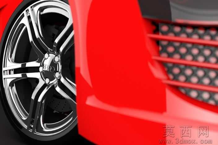 超详细的奥迪R8轿车模型(带发动机、座椅、方向盘等)