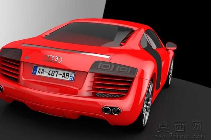 超详细的奥迪R8轿车模型(带发动机、座椅、方向盘等)