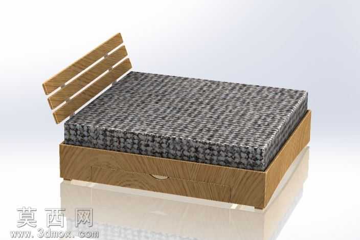 自定义作出与抽屉v3橡木床