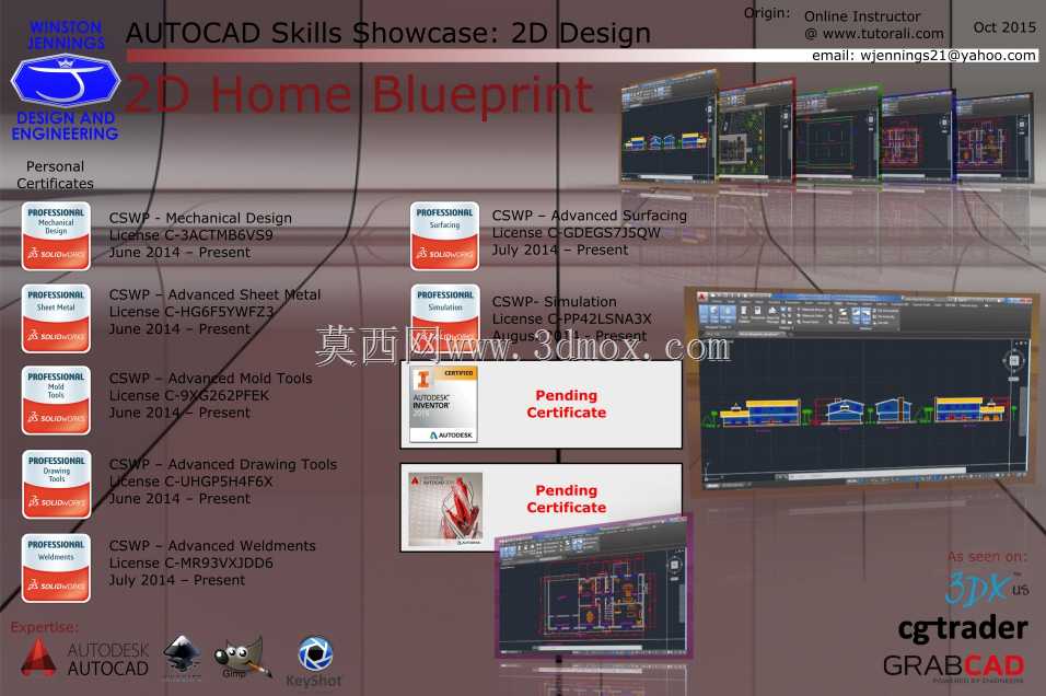 AUTOCAD技能展示-二维主页蓝图