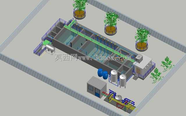 住宅污水处理系统,autocad 2015模型