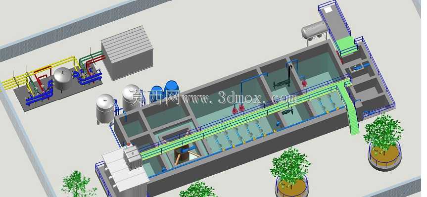 住宅污水处理系统,autocad 2015模型