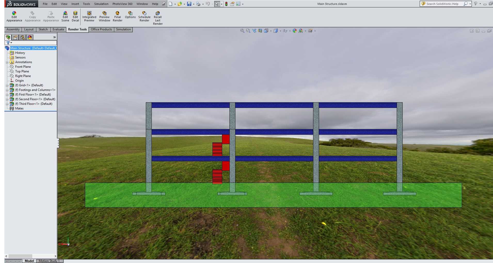 SolidWorks/结构工程大楼