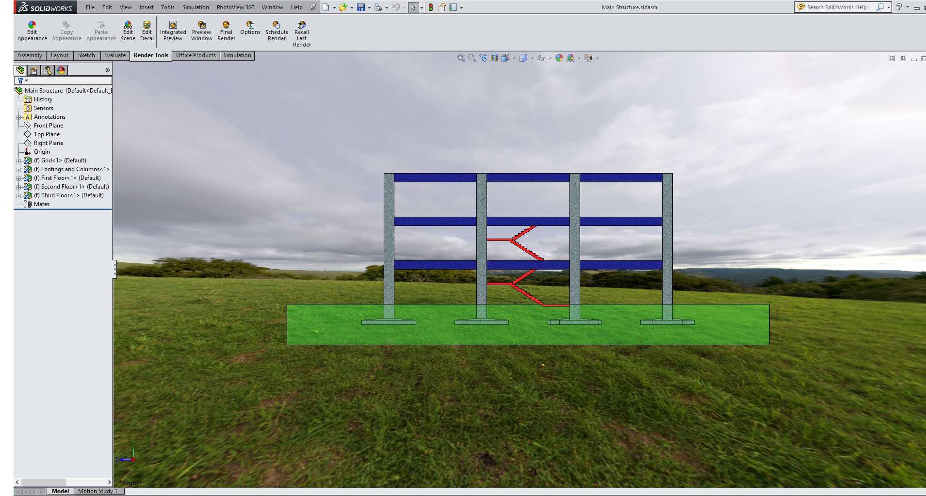 SolidWorks/结构工程大楼