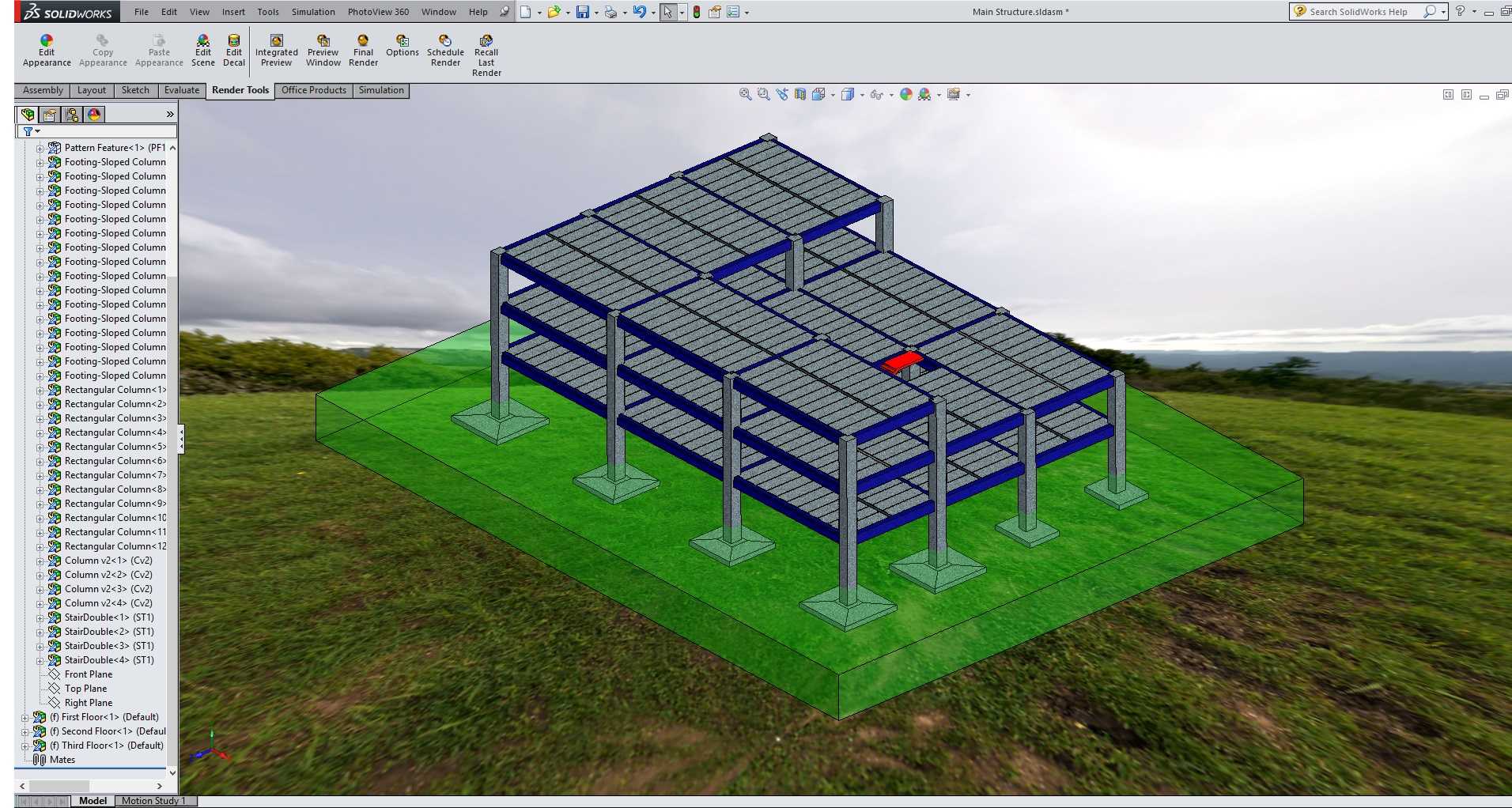 SolidWorks/结构工程大楼