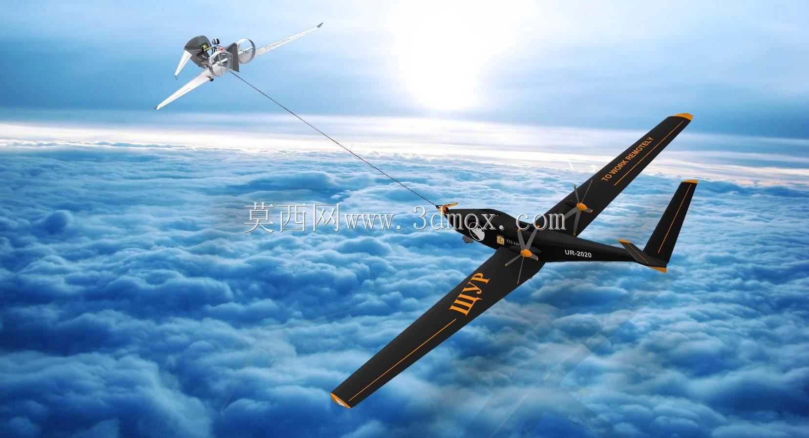 ЩУП-UAV,用于飞行中的有线充电电动飞机(空客处于昏迷状态:)