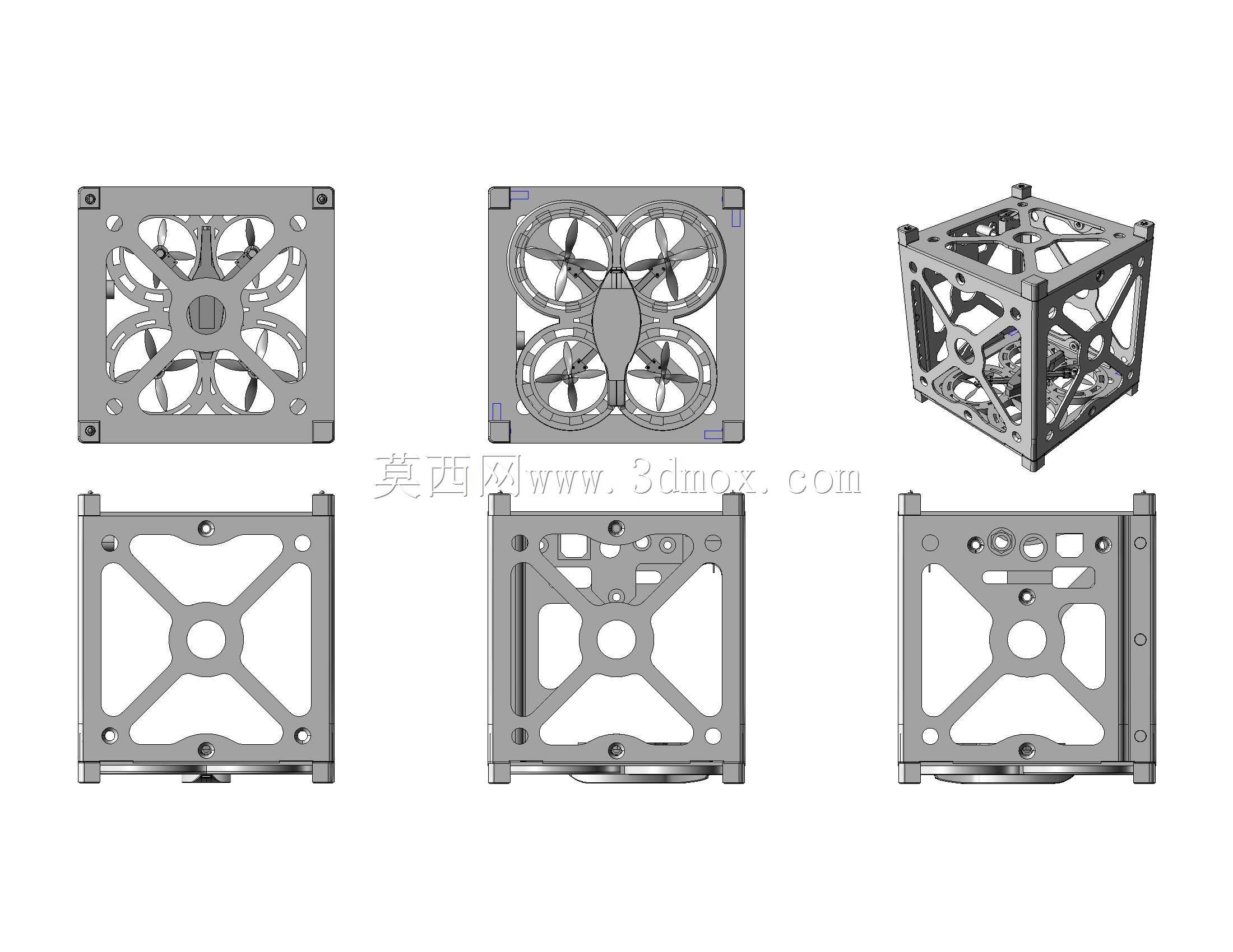 CubeQuadSat(CQS)-无人机专业版的基座盖