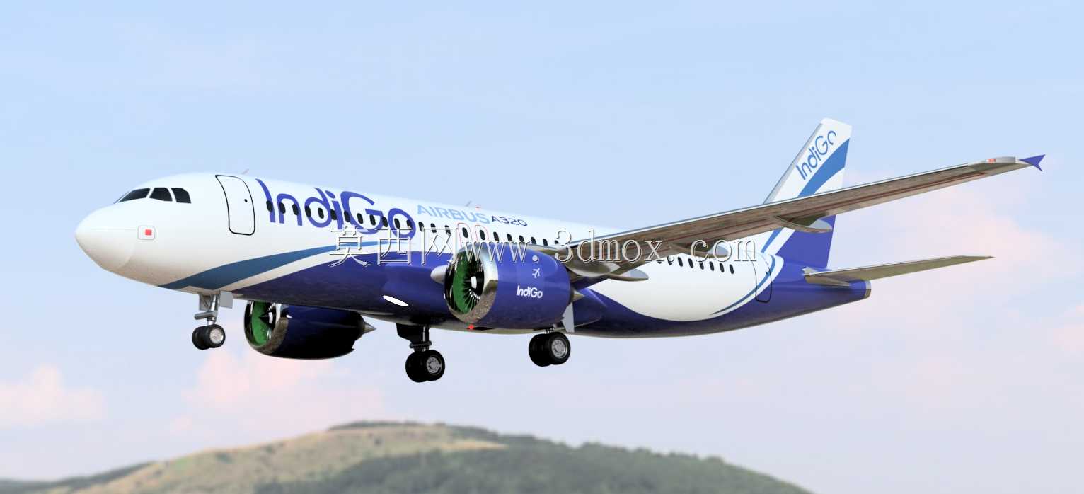 空客A320-200,带盒子和支架