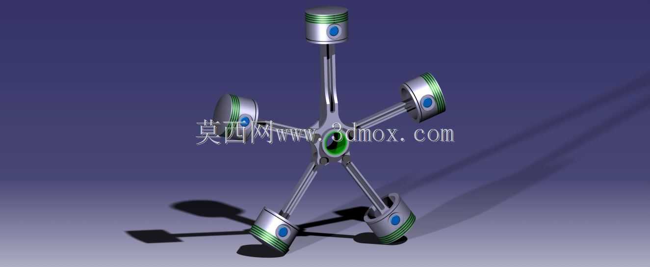 星型排布活塞连杆径向动力机构