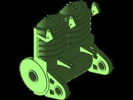 Solidworks中的双缸发动机设计零件