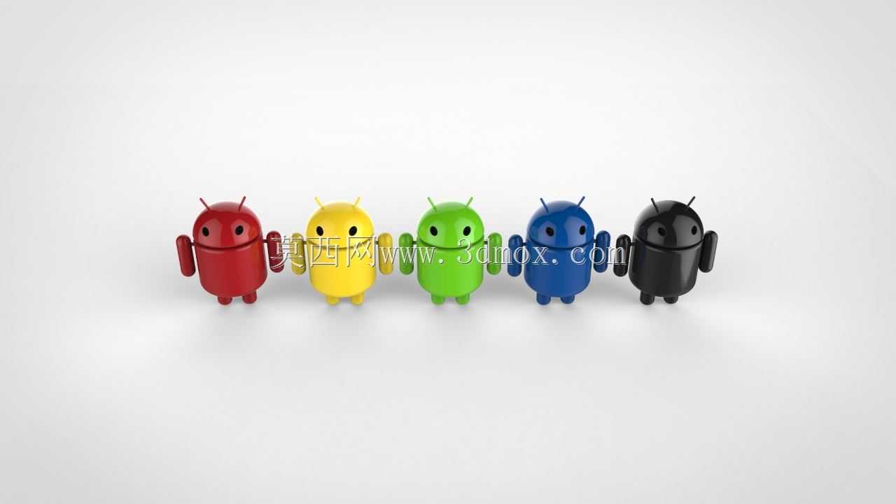 带文本的Android徽标3d
