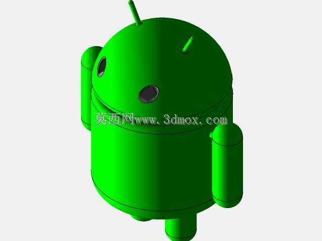 带文本的Android徽标3d