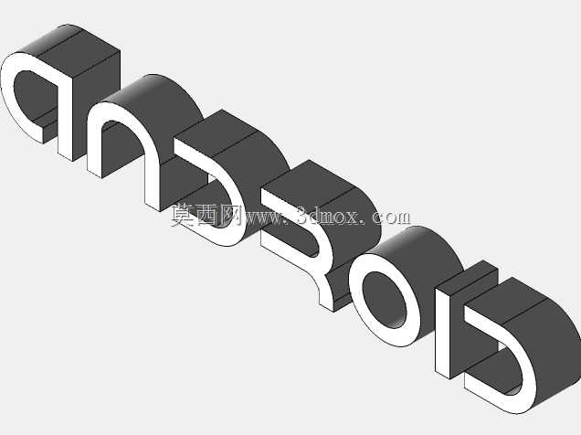 带文本的Android徽标3d