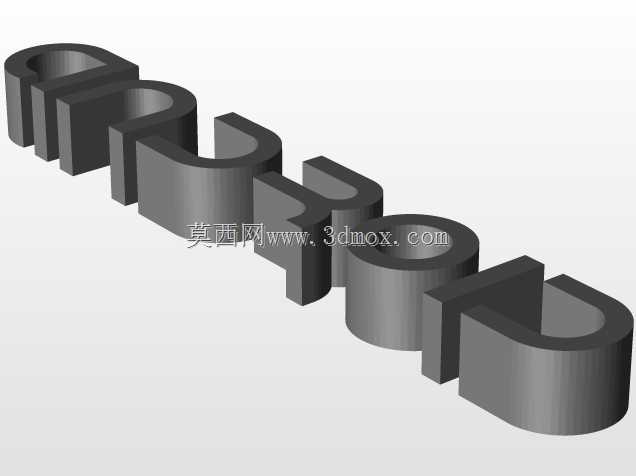 带文本的Android徽标3d
