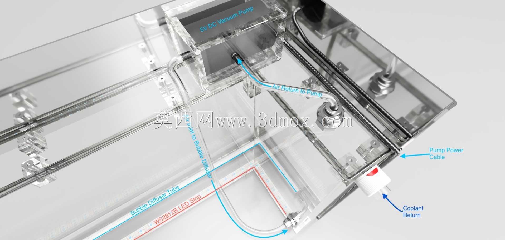 PC水冷却用蓄水池气泡管