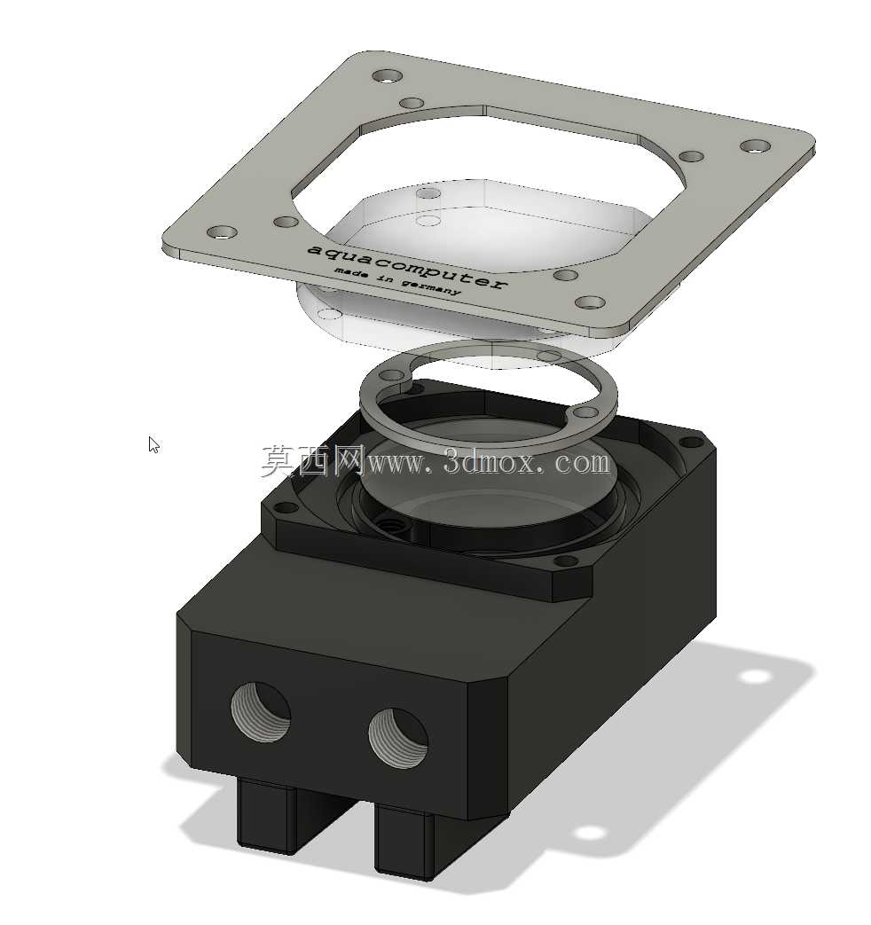 带不锈钢网、球阀和安装板的Aquacomputer过滤器,G1/4
