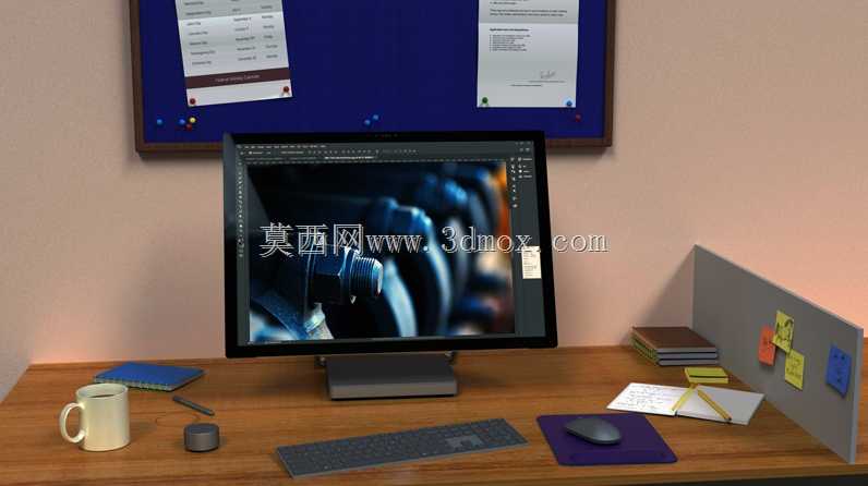使用Microsoft Surface Studio的工作台